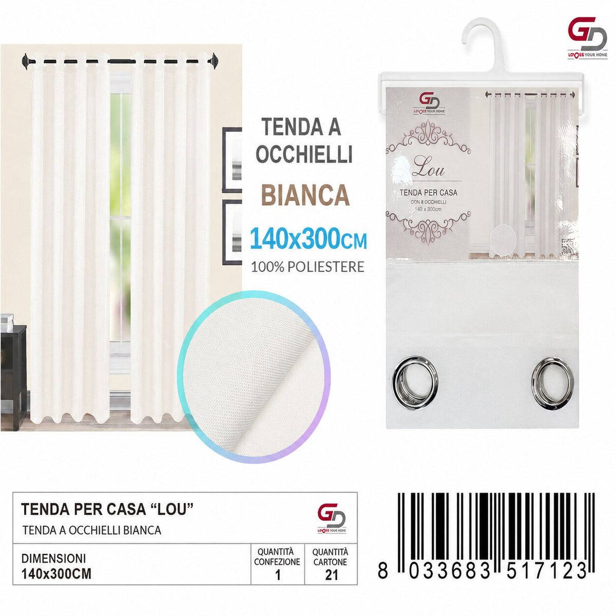 TENDA PER CASA LOU 140*300CM
