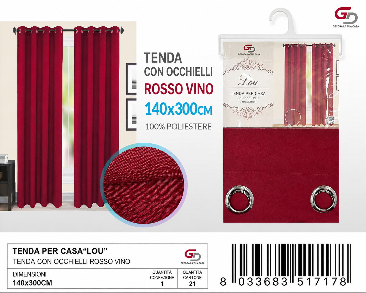 TENDA PER CASA LOU 140*300CM