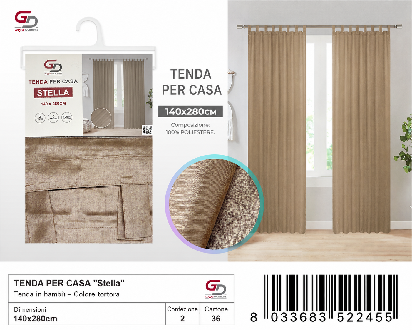 TENDA PER CASA Stella 140*280CM