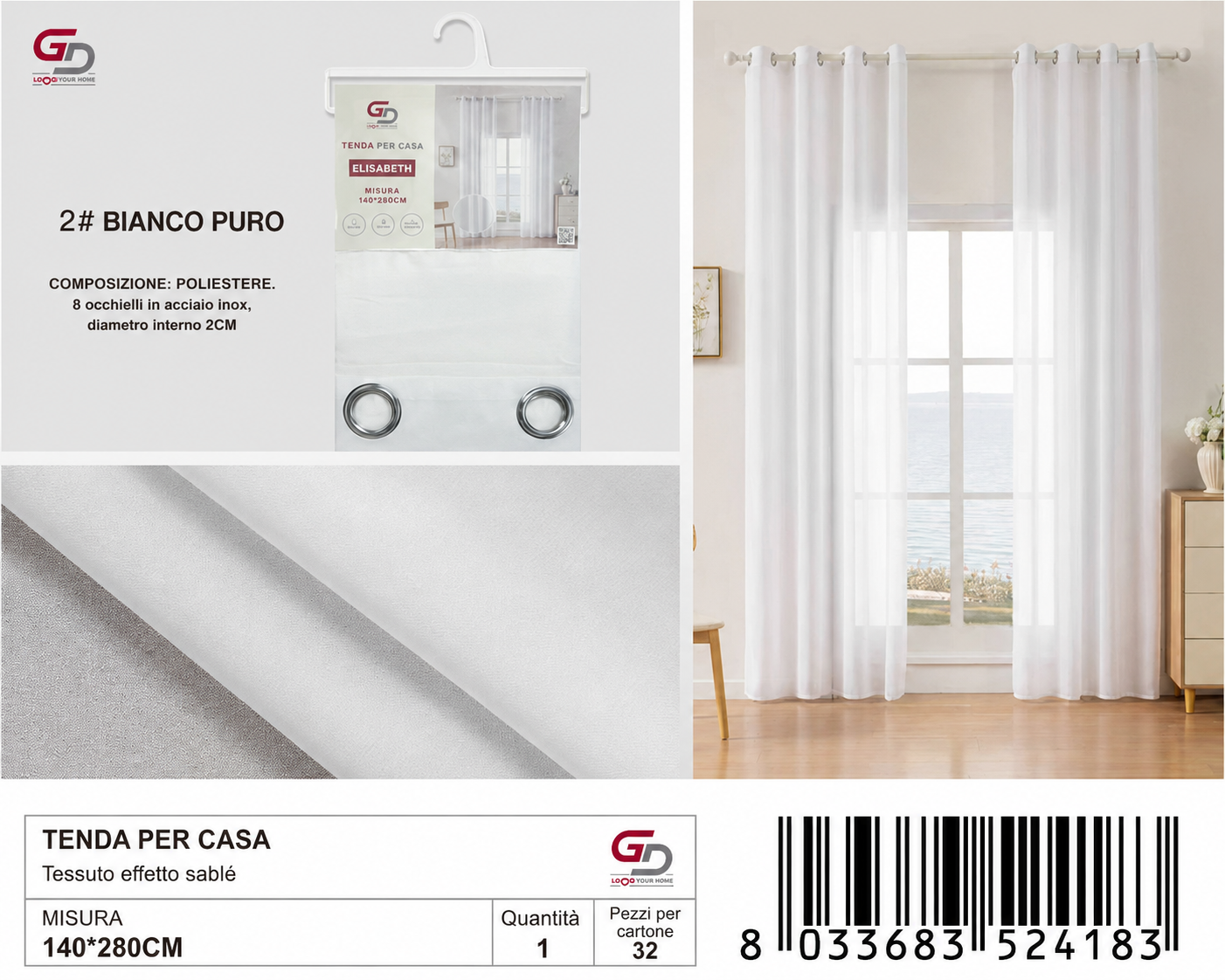 TENDA PER CASA 140*280CM