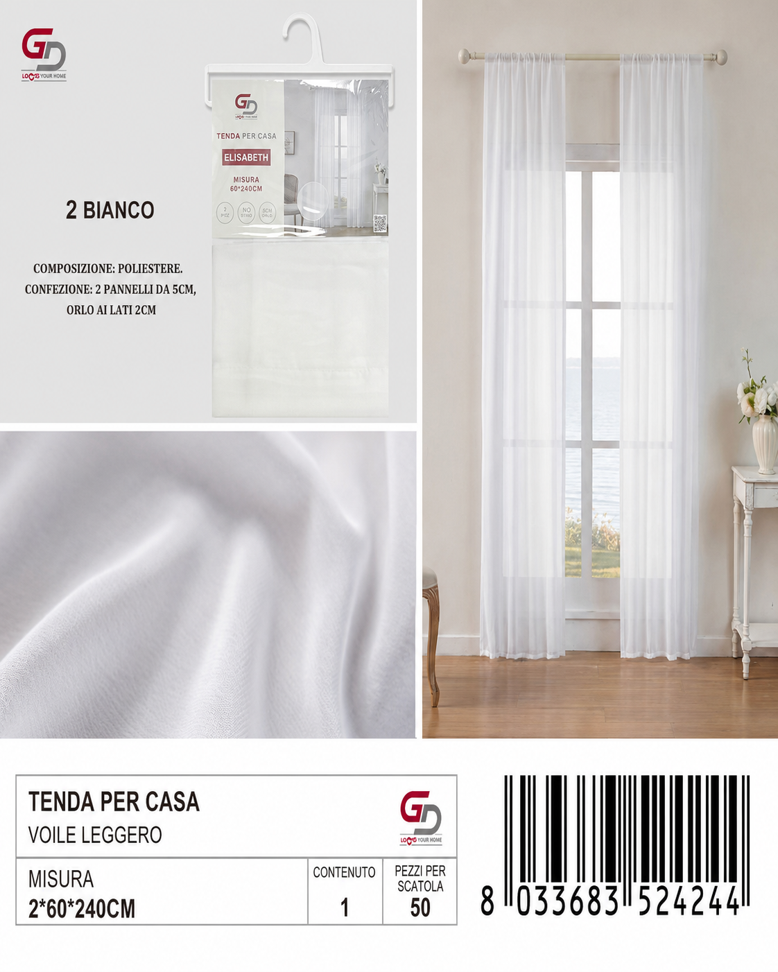 TENDA PER CASA 2*60*240CM