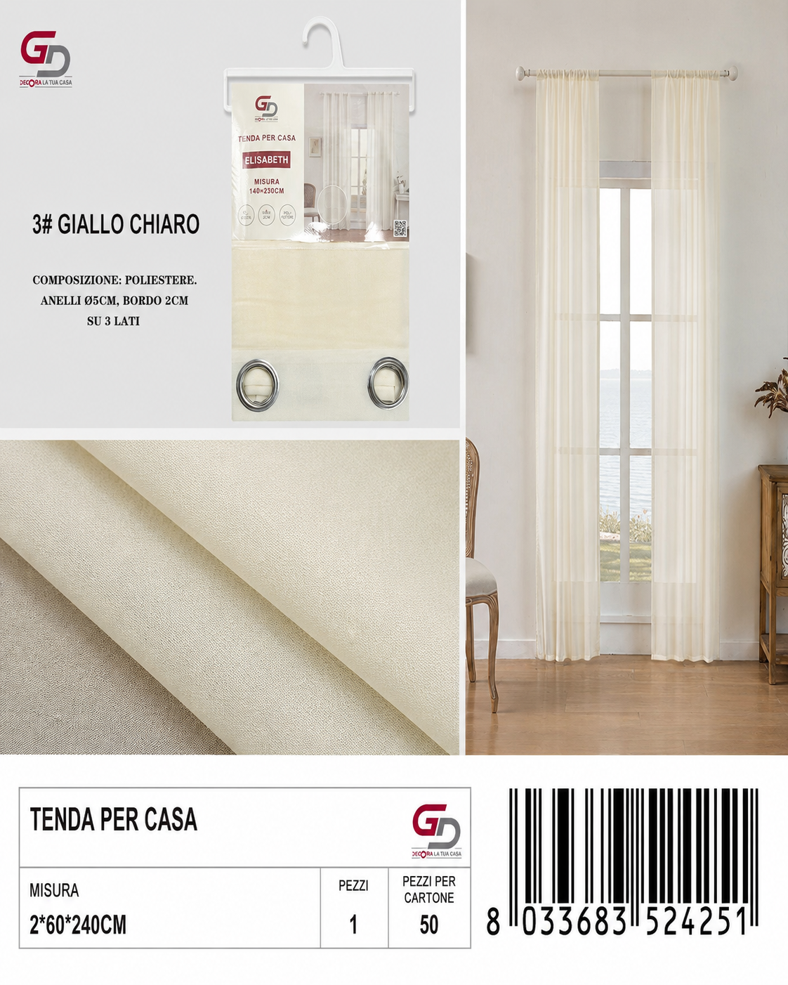 TENDA PER CASA 2*60*240CM