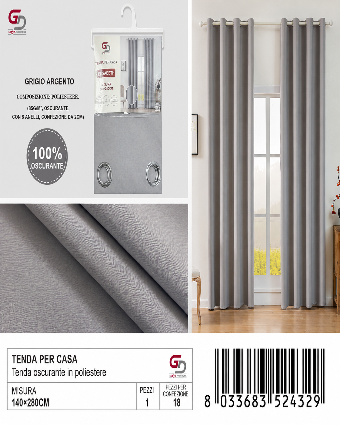 TENDA PER CASA 140*280CM