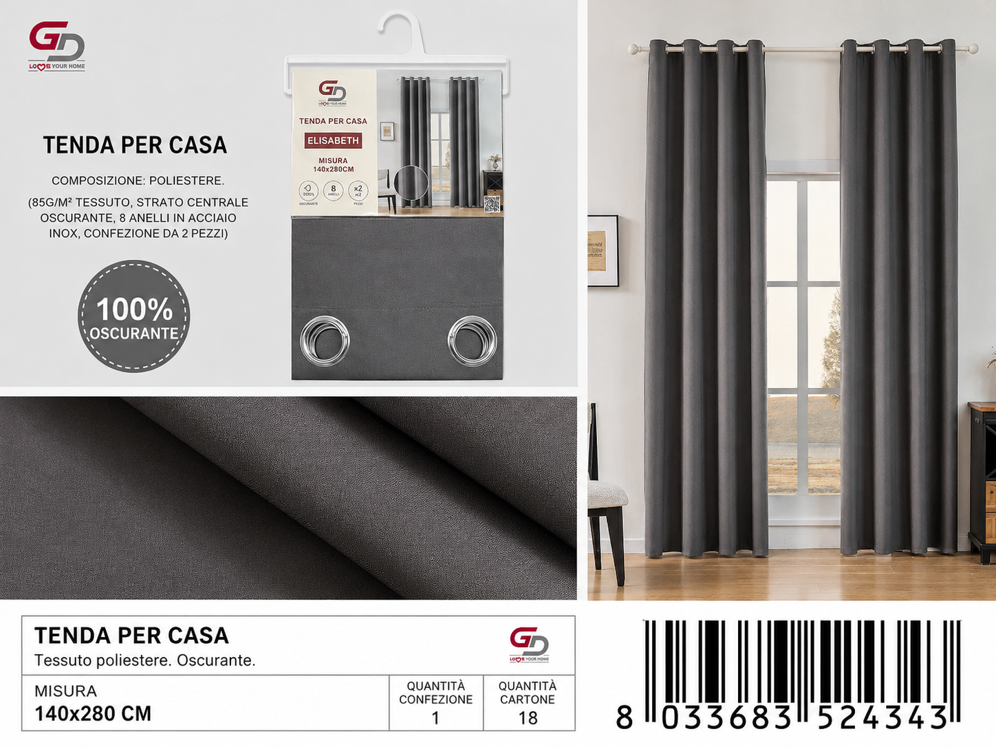 TENDA PER CASA 140*280CM