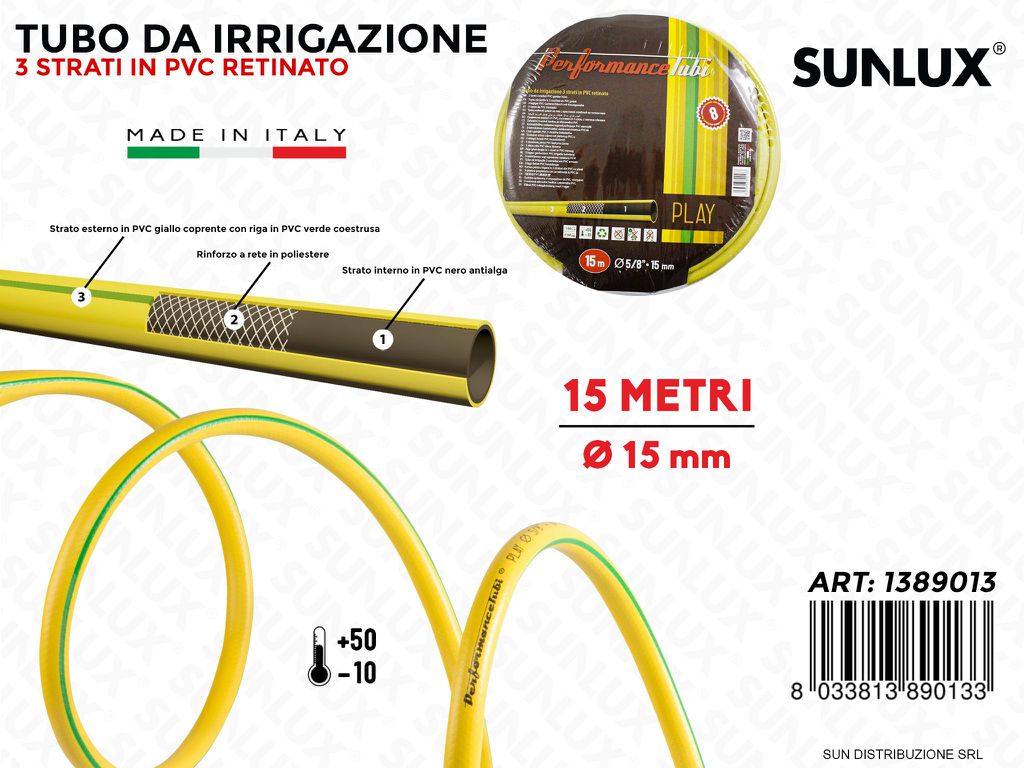 Tubo Pvc Retinato Irrigazione Gia. D.15 MM*15MT