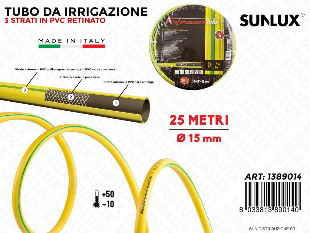 Tubo Pvc Retinato Irrigazione Gia. D.15 MM*25MT