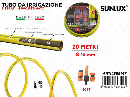 Kit Tubo Pvc Retinato Irrigazione Gia. D.15 MM*20MT