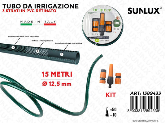Kit Tubo Pvc Retinato Irrigazione Ve D.12.5MM*15MT
