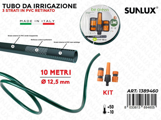 Kit Tubo Pvc Retinato Irrigazione Ve D.12.5MM*10MT