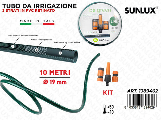 Kit Tubo Pvc Retinato Irrigazione Ve D.19MM*10MT
