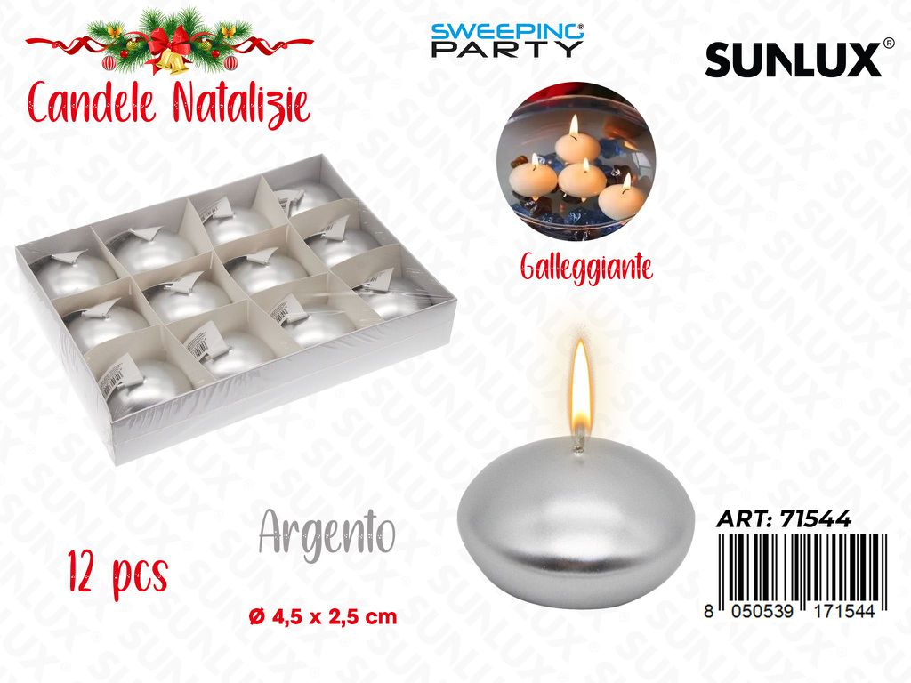 CANDELA GALLEGGIANTE ARG. D. 4.5*2.5CM /PZ DA 12**