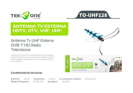 Antenna Tv Esterna Hdtv Dtv Vhf Uhf 1080P TO-UHF128