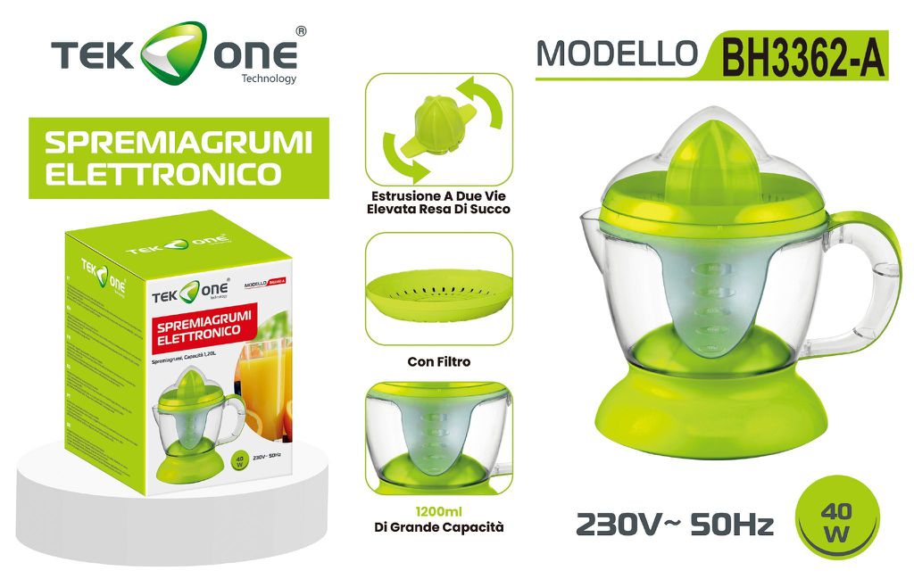 Spremiagrumi Elettronico Capacita 1.2L 40W 230V 50HZ