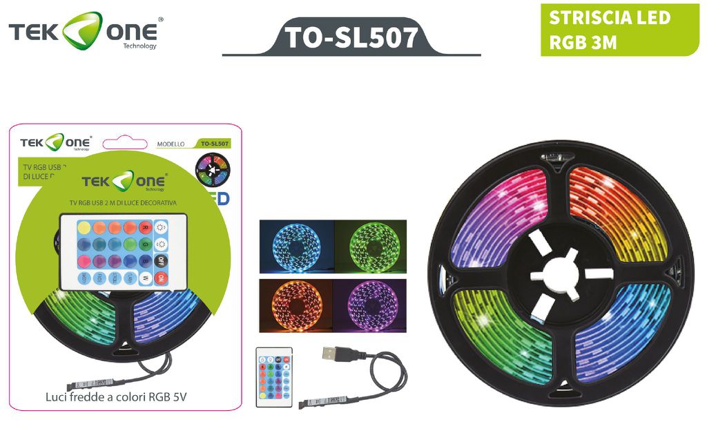 Striscia Led Rgb Usb 3M