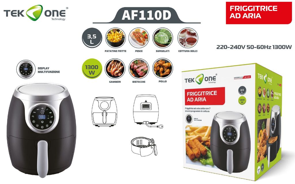 Friggitrice Ad Aria 220-240V 50-60HZ 1300W 3.5L AF110D