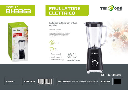 Frullatore Elettronico 300W 220-204V 50/60HZ Nero