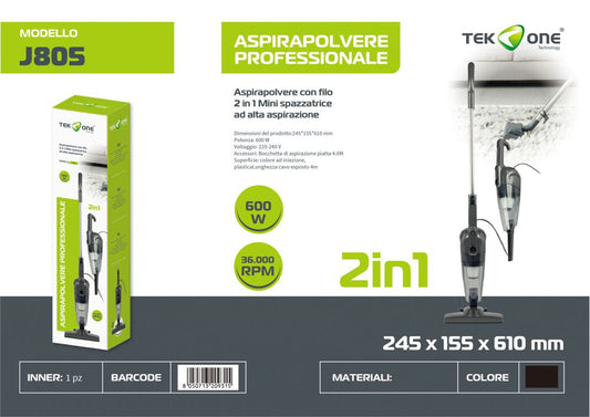Aspirapolvere Professionale con Filo 2IN1 600W