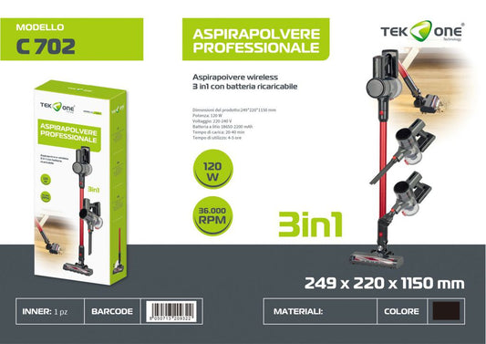 Aspirapolvere Professionale 3IN1 Con Batteria Ricaricabile 120W