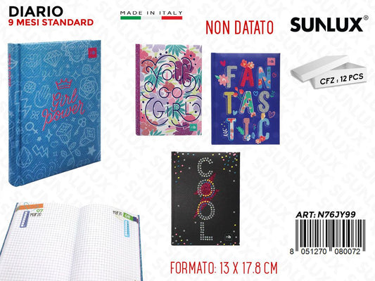 DIARIO STD 9MESI ND GIRLS COOL ASS. 13*17.8CM /PZ DA 12**