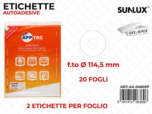 Etichette Autoadv Slimpack A4 2PCS X 20FF 114.5MM