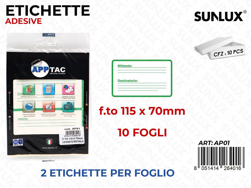 Etichette Adv 2PCS X 10FF 115*70MM
