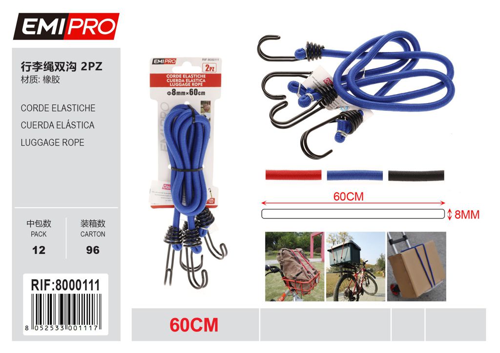 Corde Elastiche 2Pc 8mm*60cm