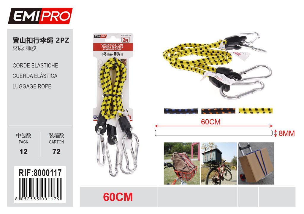 Corde Elastiche 2Pcs 8mm*60cm