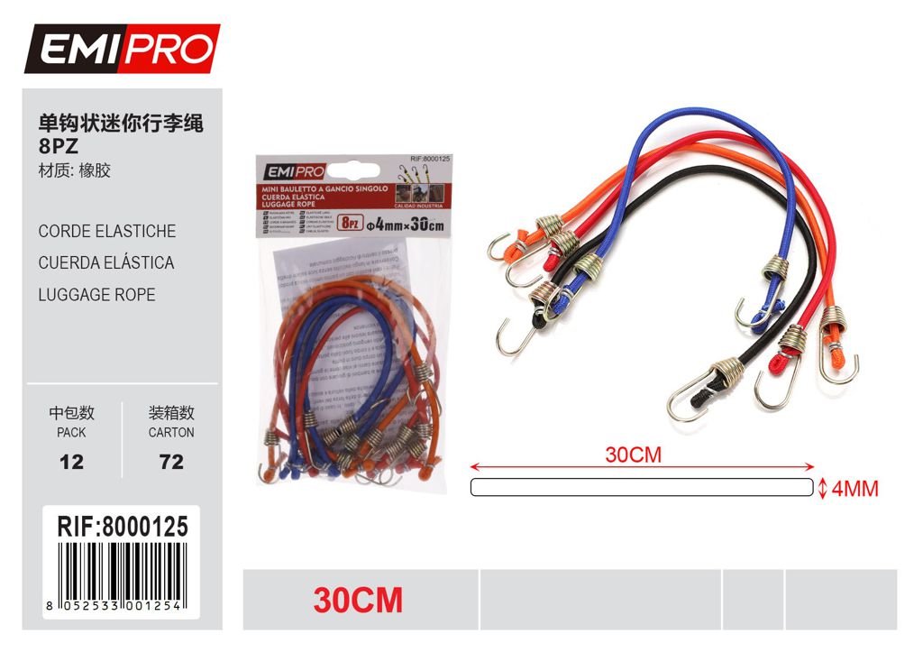 Mini Bauletto A Gancio Singolo 8Pc 4mm*30cm