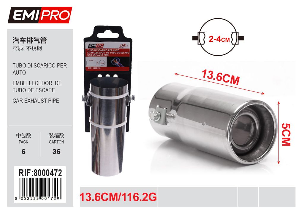Tubo Di Scarico Per Auto 13.5cm/116.2G