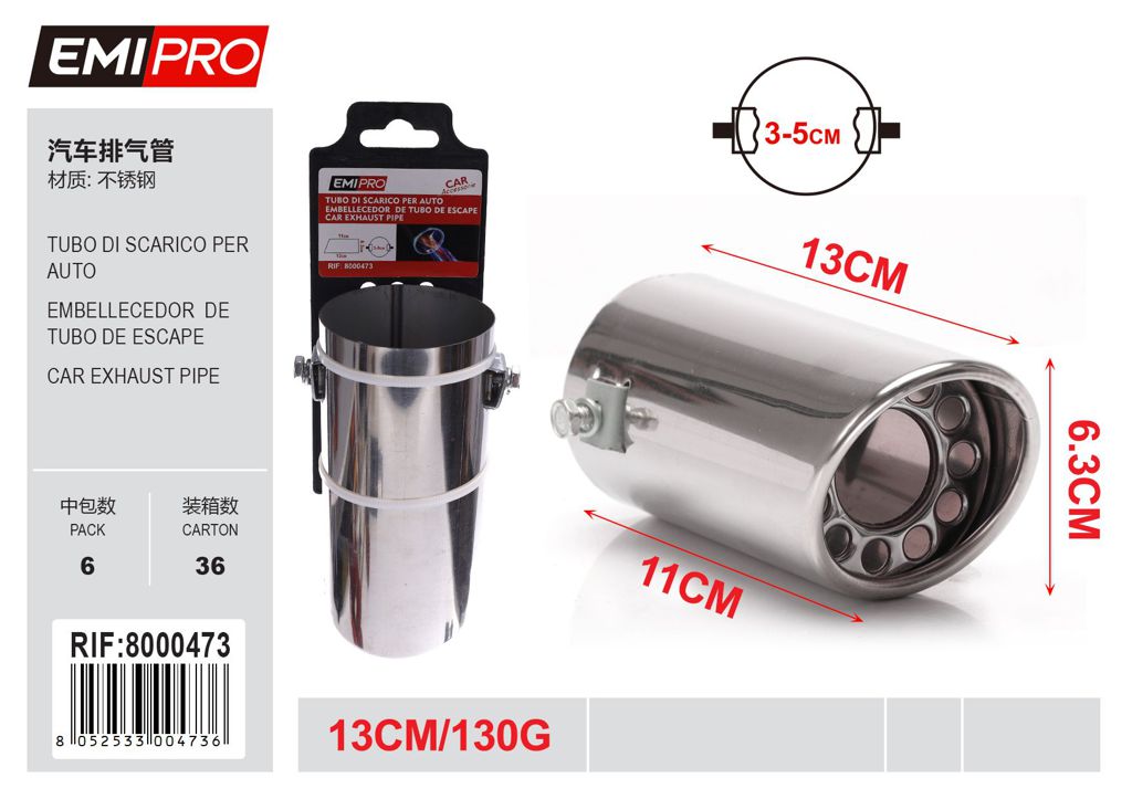 Tubo Di Scarico Per Auto 13cm/130G