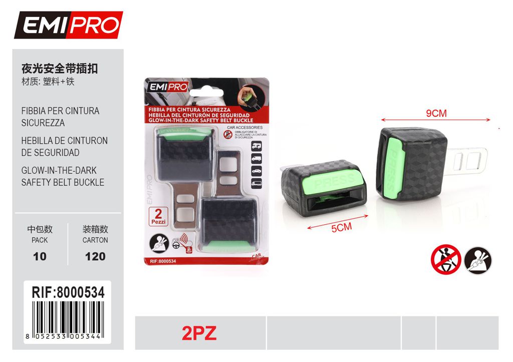 Fibbia Per Cintura Sicurezza 2Pcs