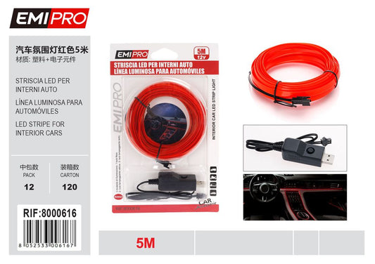 Striscia Led Per Interni Auto 5M