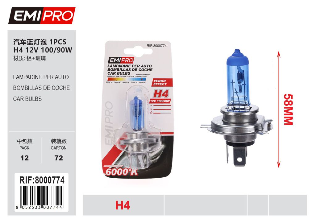 Lampadine Per Auto H4 12v100/90w