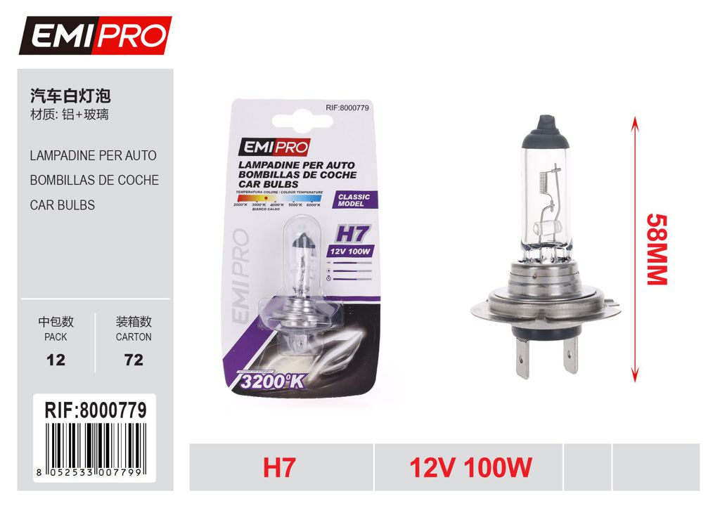 Lampadine Per Auto H7 12v 100w