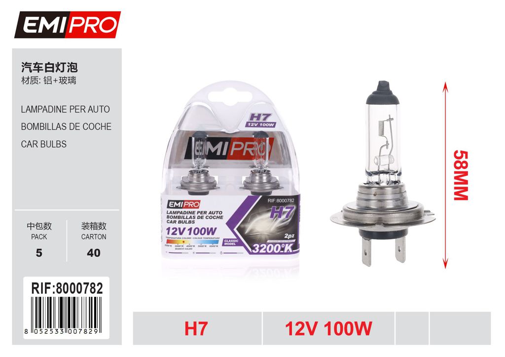 Lampadine Per Auto H7 12v 100w