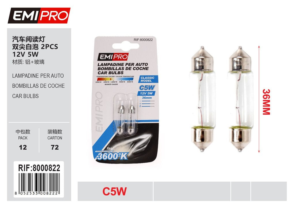 Lampadine Per Auto 2Pcs 11*35mm 12v 5w
