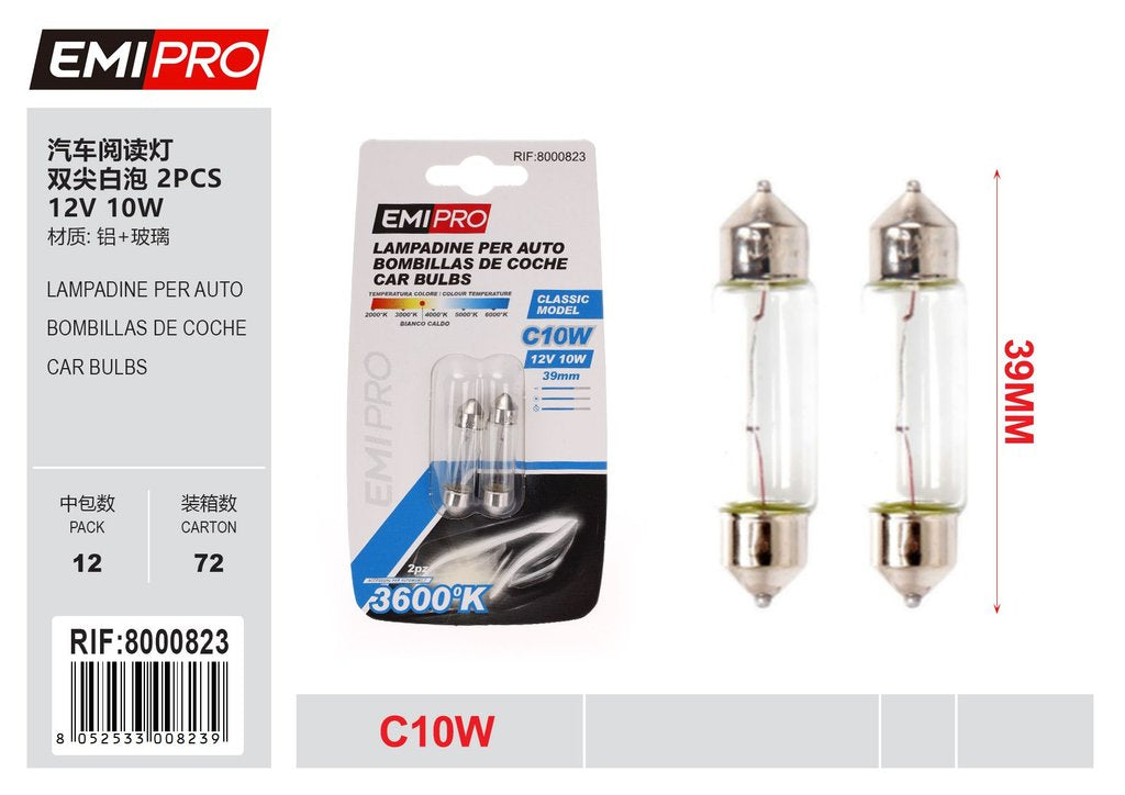 Lampadine Per Auto 2Pcs 11*38mm 12v 10w