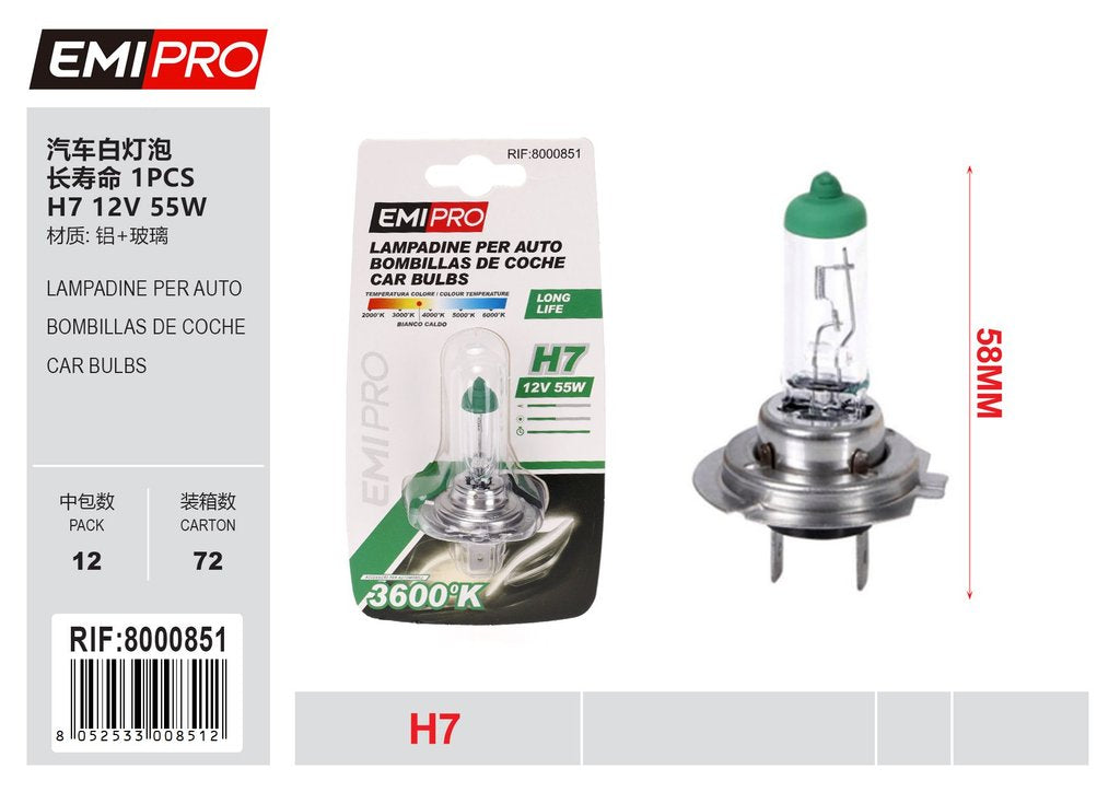 Lampada Da Auto 1000H H7 12v 55w