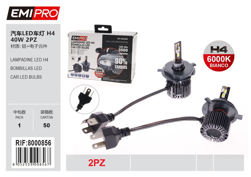 Lampadine Led H4 40w 2Pz