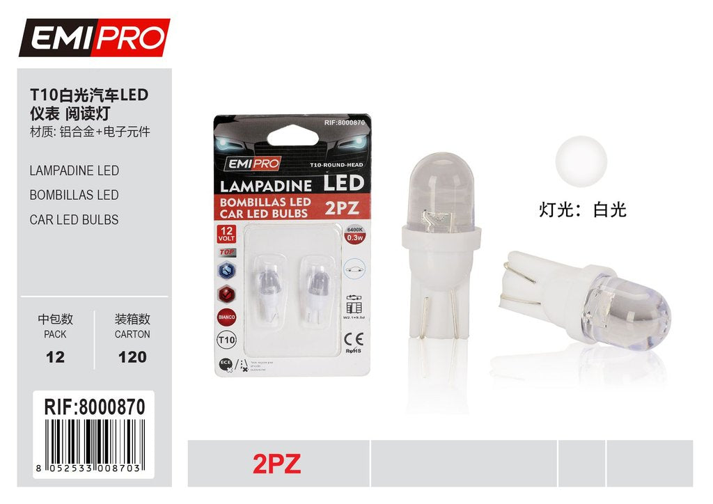 Lampadine Led T10 Bianca 2Pcs