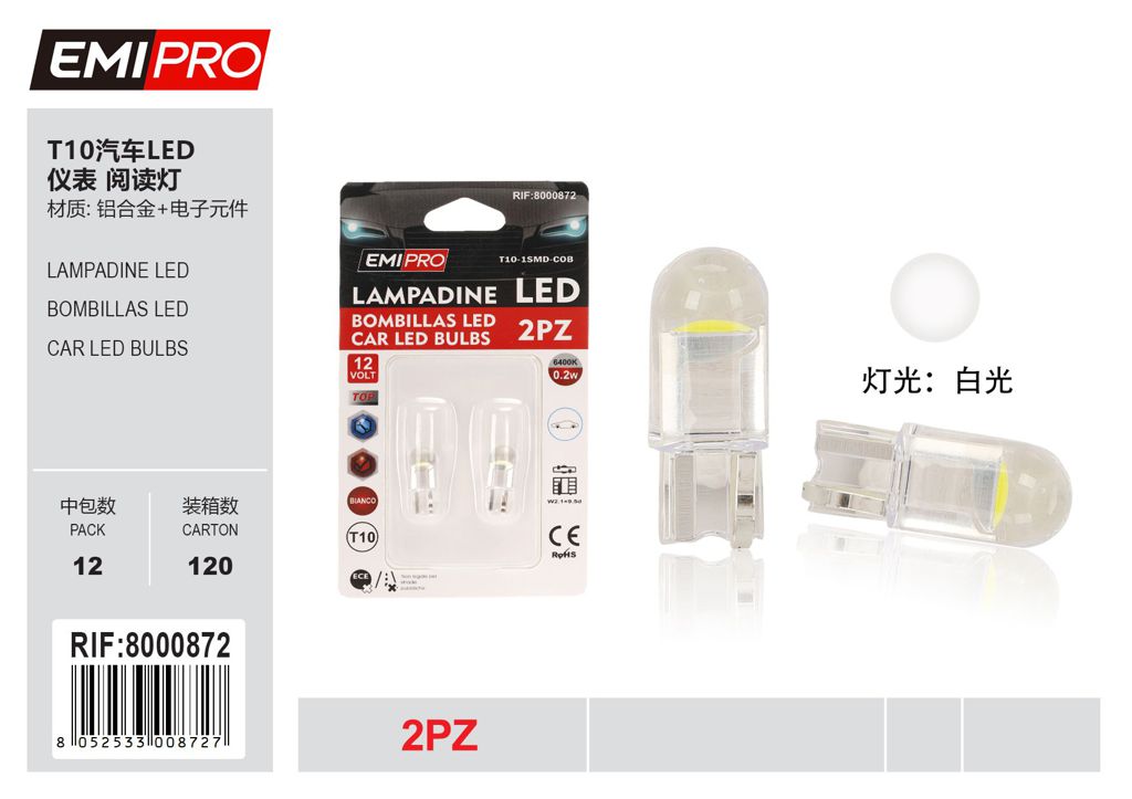 Lampadine Led T10 2Pcs