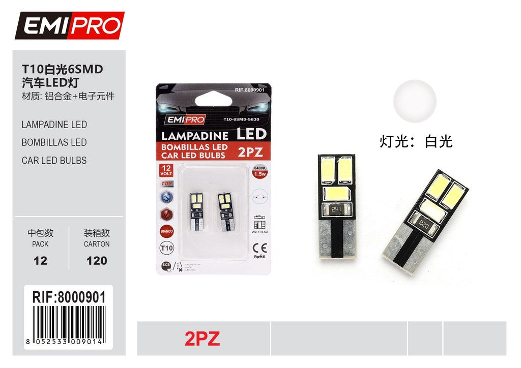 Lampadine Led 2Pcs T10