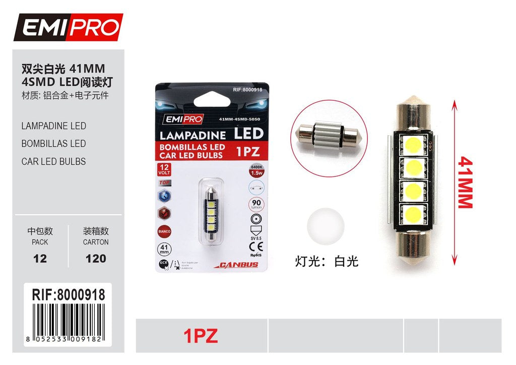 Lampadine Led 1Pcs 41mm Bianca