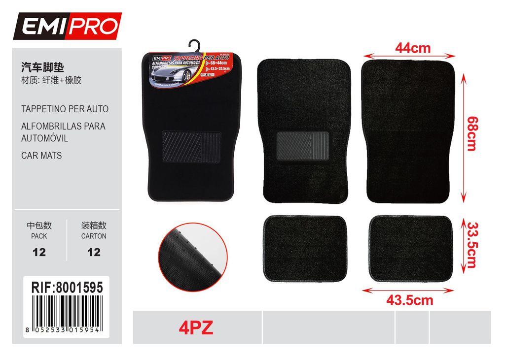 Set 4 Tappetino Per Auto