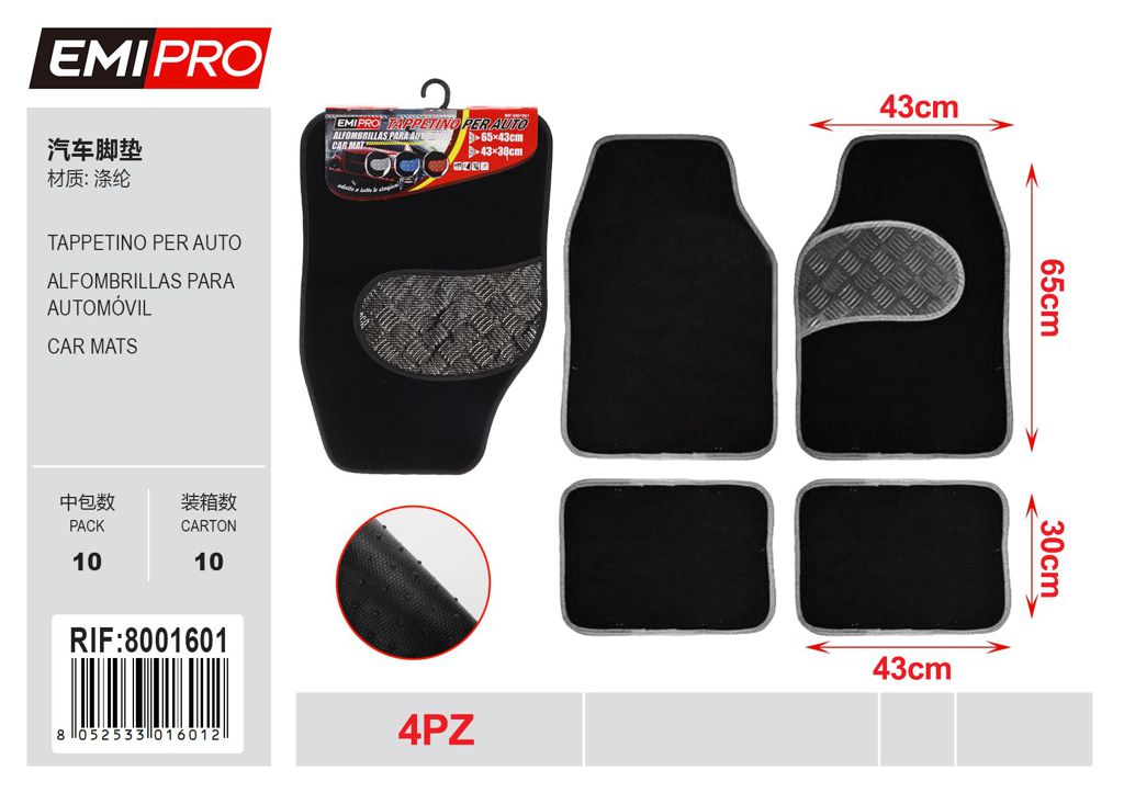 Set 4 Tappetino Per Auto