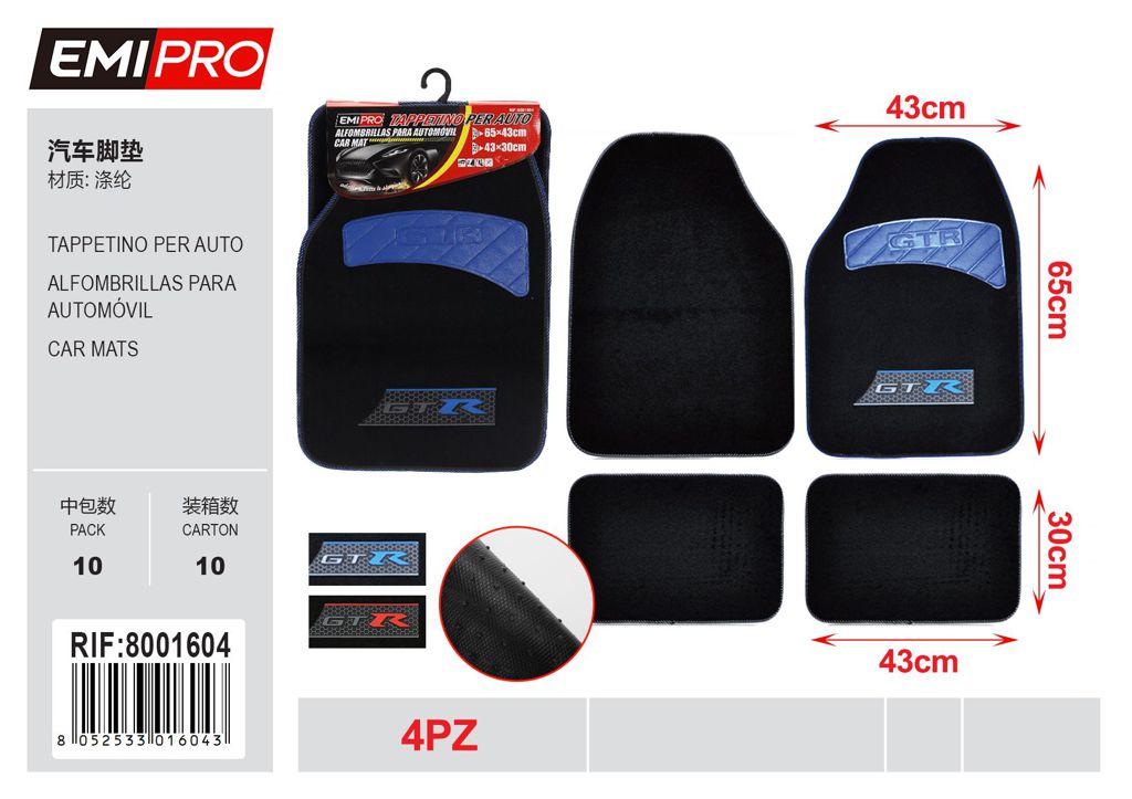 Set 4 Tappetino Per Auto