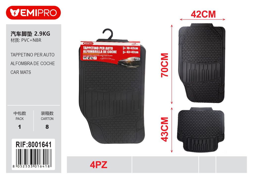 Tappetino Per Auto 4Pcs 2.9kg