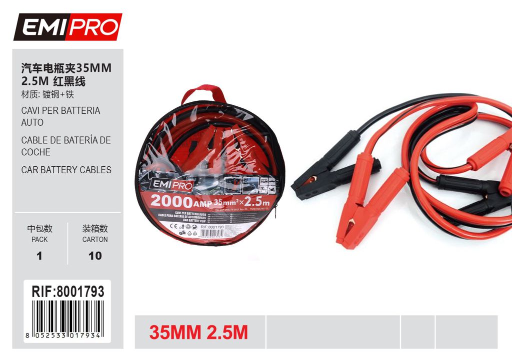 Cavi Per Batteria Auto 2000Amp 35mm2*2.5M