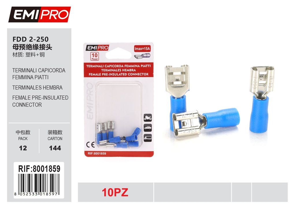 Terminali Capicorda Femmina Piatti 10Pcs