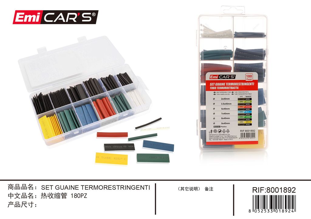 Set Guaine Termorestringenti 180Pcs